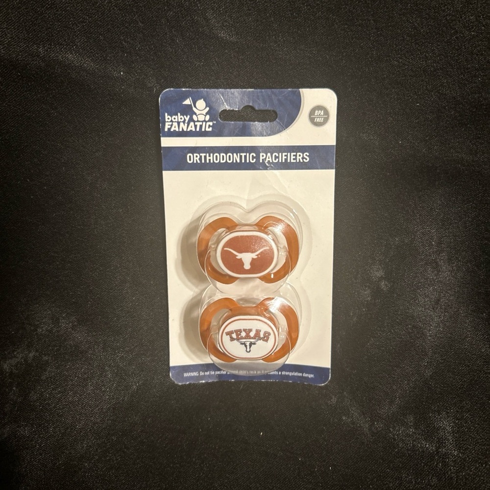 Texas Longhorns Baby Pacifiers 2 Pack [NEW] Orthodontic Pacifiers